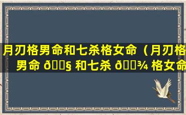 月刃格男命和七杀格女命（月刃格男命 🐧 和七杀 🌾 格女命婚姻如何）